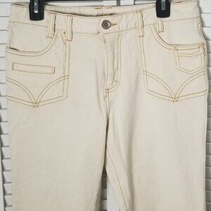 KIKIT Jeans Ivory/White Embellished Capris